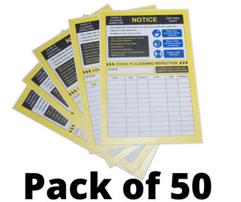 picture of Covid-19 Cleaning Inspection Insert - 210mm x 297mm - Pack of 50 - [CI-15043-50]