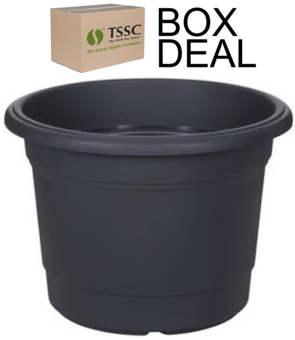 picture of Whitefurze 40cm Round Milano Planter - Gunmetal - Box Deal of 10 - [IH-WHFG01R404]