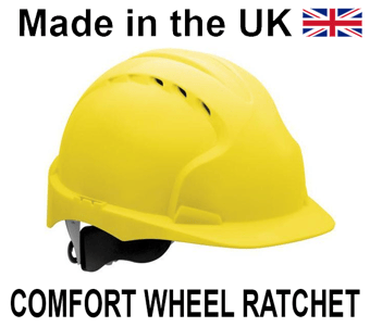 picture of JSP - The New EVO 3 Vented - Yellow Hard Hat - Standard Peak & 3D Wheel Ratchet Adjustment Harness - [JS-AJF170-000-200]