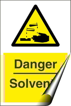 Picture of Danger Solvents Sign - 200 x 300Hmm - Self Adhesive Vinyl - [AS-WA156-SAV]