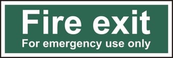 picture of Spectrum Fire exit for emergency use only – RPVC 300 x 100mm - SCXO-CI-14405