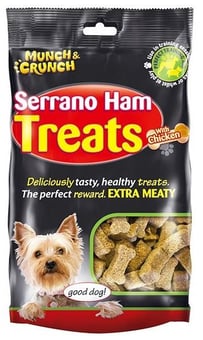 picture of Munch & Crunch Serrano Ham & Chicken Dog Treats 205g CDU - [PD-MC0132]