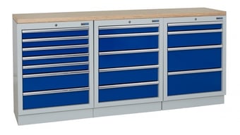 picture of BiGDUG 2041mm Wide Workbench - 7 Drawer Cabinet - 5 Drawer Cabinet - 4 Drawer Cabinet - Multiplex - [BDU-TGC543GBM] - (LP)
