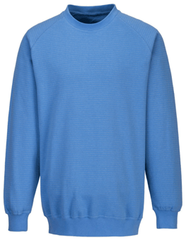 picture of Portwest - Anti-Static ESD Sweatshirt - Hamilton Blue - Carbon Fibre - 300g - PW-AS24HBR