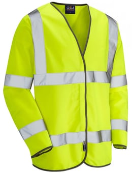 picture of Shirwell - Yellow Hi-Vis Long Sleeved Waistcoat - LE-S01-Y