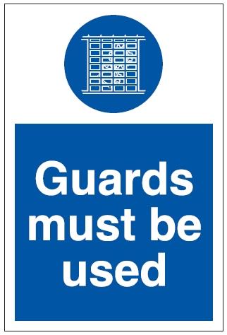 picture of Guards Must be Used Sign - 200 x 300Hmm - Rigid Plastic - [AS-MA61-RP] 