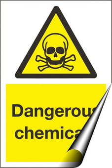 picture of Dangerous Chemicals Sign LARGE - 400 x 600Hmm - Self Adhesive Vinyl [AS-WA86-SAV]