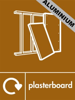 Picture of Recycling Signs - Plasterboard - 300 X 400Hmm - Aluminium - [AS-WR46-ALU]