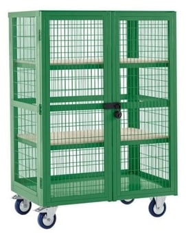 Picture of QMP Boxwell Trolley With Doors - Green - Plywood - 1655H x 900W x 600D - [QM-XD169060PGXX] - (LP)