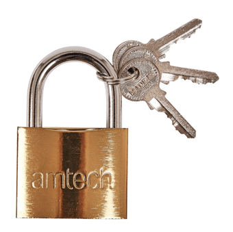 picture of Amtech 50mm Brass Padlock With 3 Keys - [DK-XXSEL015]