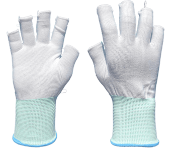 picture of Del 612 Half-Finger Nylon Knitted Ambidextrous Liner Gloves - MC-DEL612