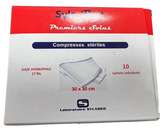 SylaFirst Sterile Hydrophilic Gauze Compresses - 20 x 20 cm - Box