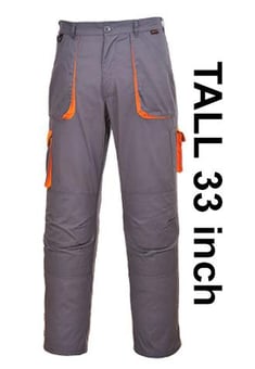 picture of Portwest -  Texo Contrast Trouser - Grey - Tall Leg - 245g - PW-TX11GRT