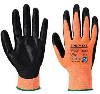 Picture of Portwest A643 Amber Nitrile Foam Cut Glove Amber - PW-A643AMR