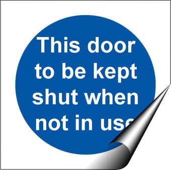 picture of This Door to be Kept Shut When Not In Use - BS5499 Part 1 & 5 - 100 X 100Hmm - Self Adhesive Vinyl - [AS-MA171-SAV]