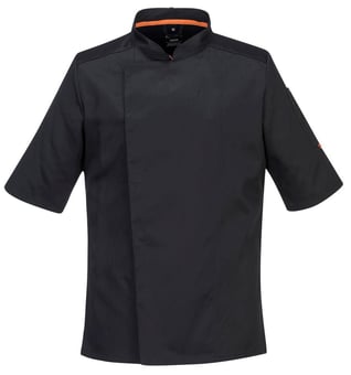 picture of Portwest Chefswear - MeshAir Pro Short Sleeved Jacket - Black - PW-C738BKR