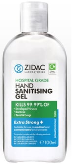 picture of ZIDAC - Hand Sanitising Gel - Hospital Grade - 78.2 Percent Alcohol - 100ml Bottle - [ZD-HANDGELMED100] - (DISC-W)
