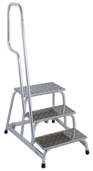 picture of Slingsby Mobile Aluminium Machinery Steps with Handrail - 3 Treads - [SLB-349033] - (LP)