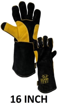 picture of Leopard Premium Black Welders Gauntlet - 16 Inch - [MH-BG2025BLK]
