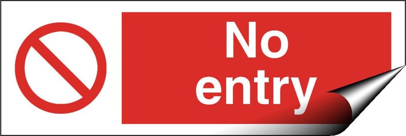 picture of No Entry Sign - 300 X 100Hmm - Self Adhesive Vinyl - [AS-PR65-SAV]