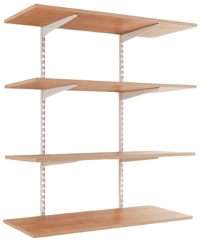 Picture of BiGDUG Garage Wall Mounted Shelving Kit - 1200h x 1000w x 400d mm - 4 Oak Melamine Levels - [BDU-TSW1244OG]