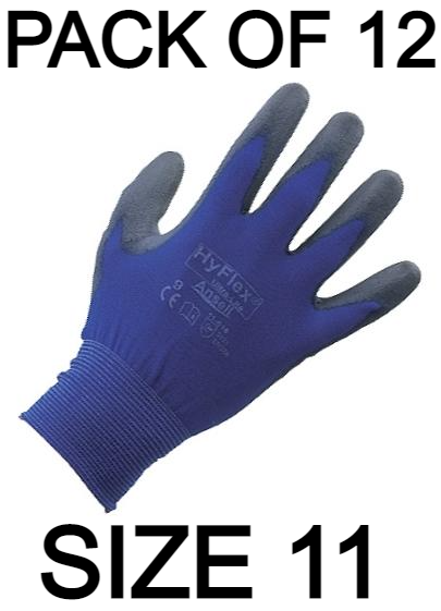 picture of Ansell 11-618 Hyflex Polyurethane Foam Coated Gloves - Pair - Size 11 - Pack of 12 - AN-11-618-11X12