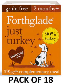 picture of Forthglade Just Turkey Natural Wet Dog Food 18 x 395g - [CMW-FGNMT0]