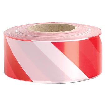 Picture of JSP - Non Adhesive Red White Zebra Safety & Hazard Warning Tape - 7cm x 100m - [JS-HDH000-605-400]