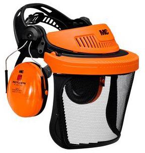 picture of 3M Peltor G500 Forestry Headgear Combination - Mesh Face Shield: 5C-1 - Orange - [3M-G500V5CH]