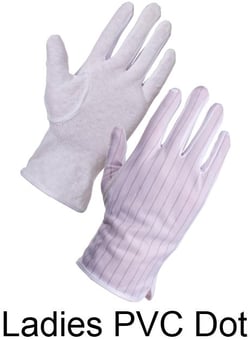 picture of Supertouch Ladies Nylon PVC Dot Palm Antistatic Gloves - Pair - [ST-23602] - (DISC-W)