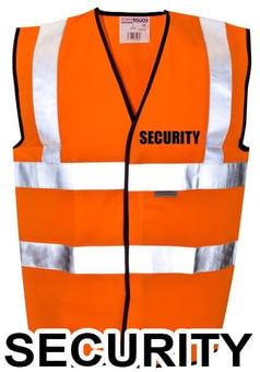 picture of Value SECURITY Printed Front and Back in Black - Hi Visibility Vest  - Orange - Class 2 EN20471 CE Hi-Visibility - ST-35281