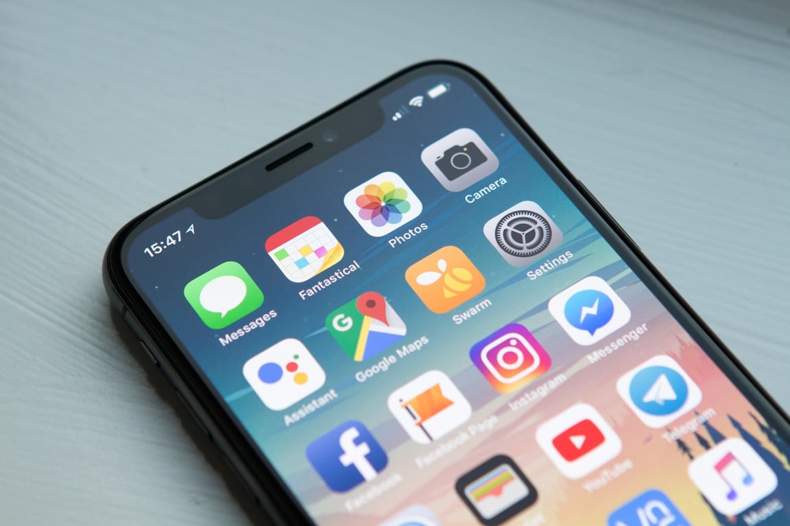 A smartphone on a table 