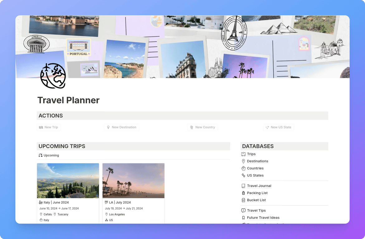 Travel planner by Sincerely Adri