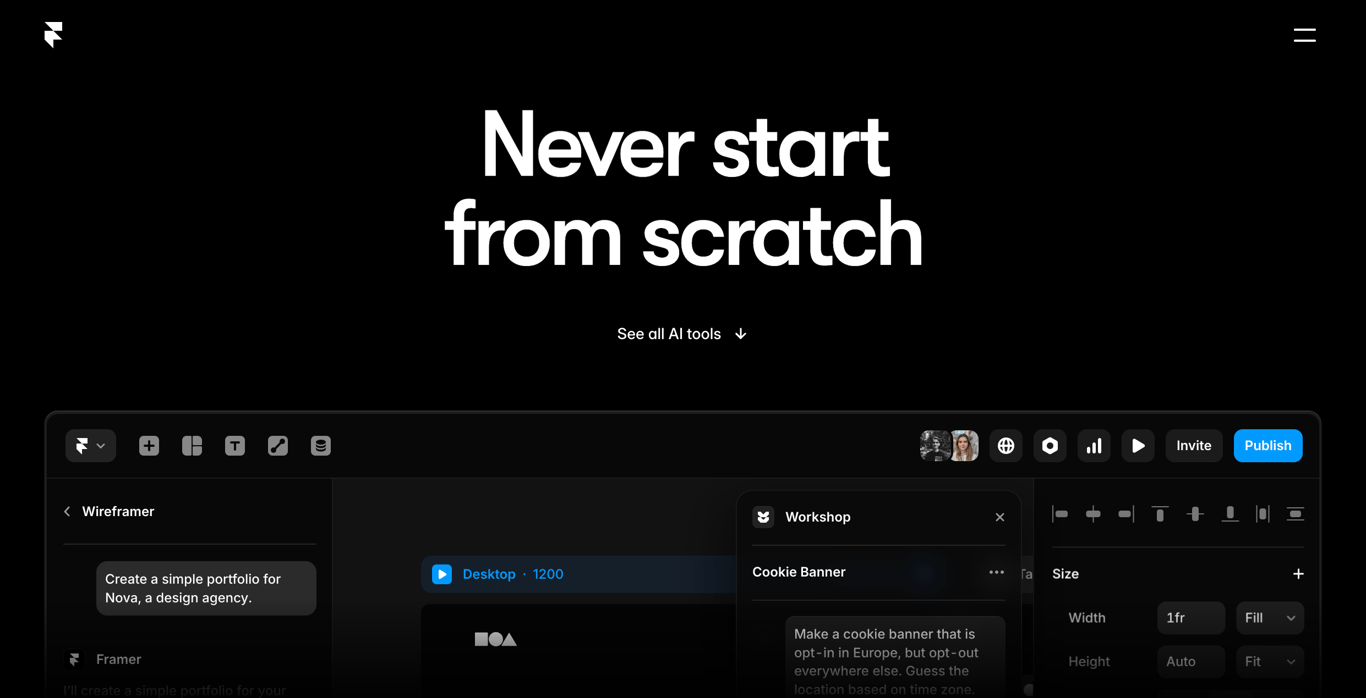 Framer AI Marketing site builder