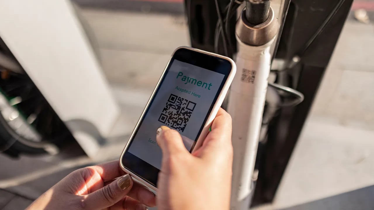 Close-up of a QR code 