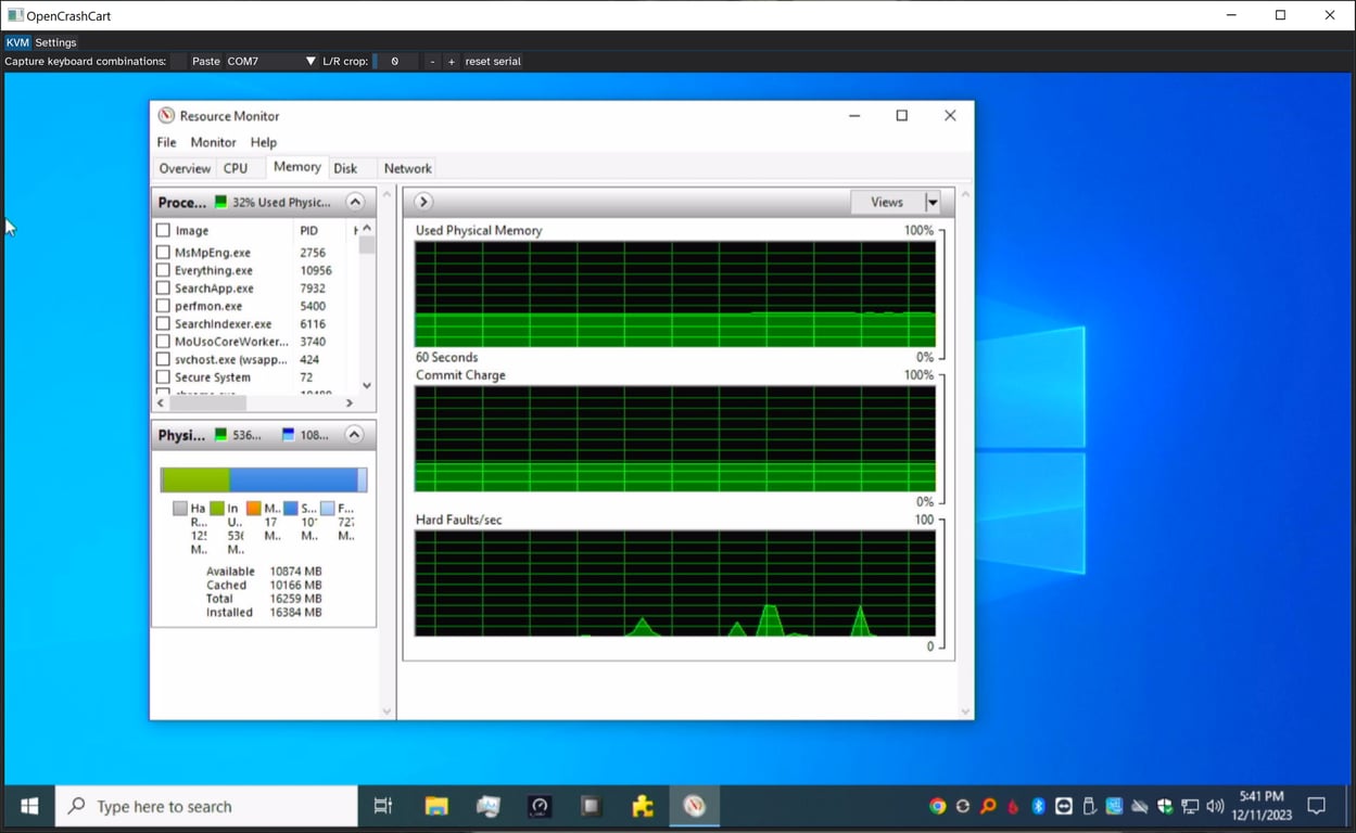 Main UI view with display input