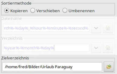Einfache Auswahl des Zielordners