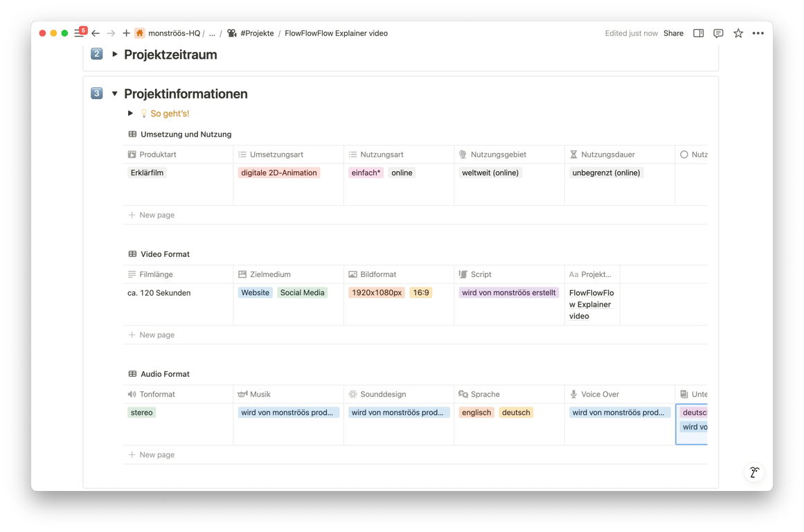 Animation projects require a plethora of information to create a clear and sound offer. 