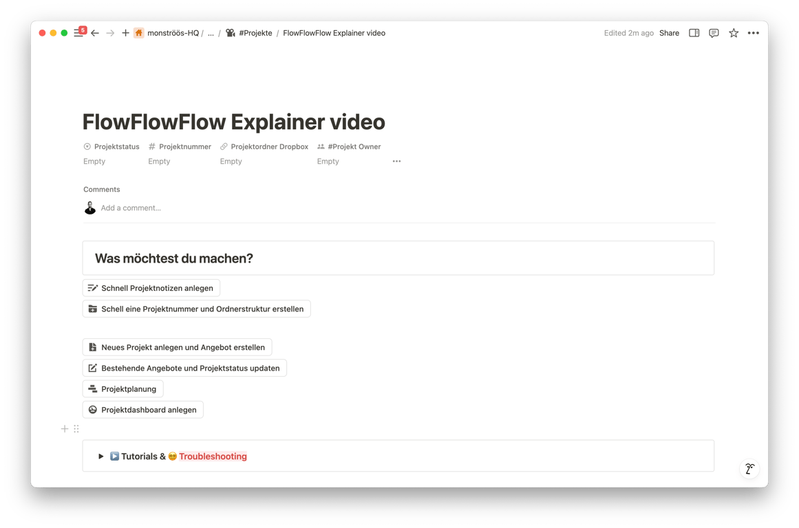 The Dynamic Project Dashboard guides the users through the individual steps of the project lifecycle. This structure ensures, that all necessary information is in place at the right moment of the lifecycle without overwhelming the user.