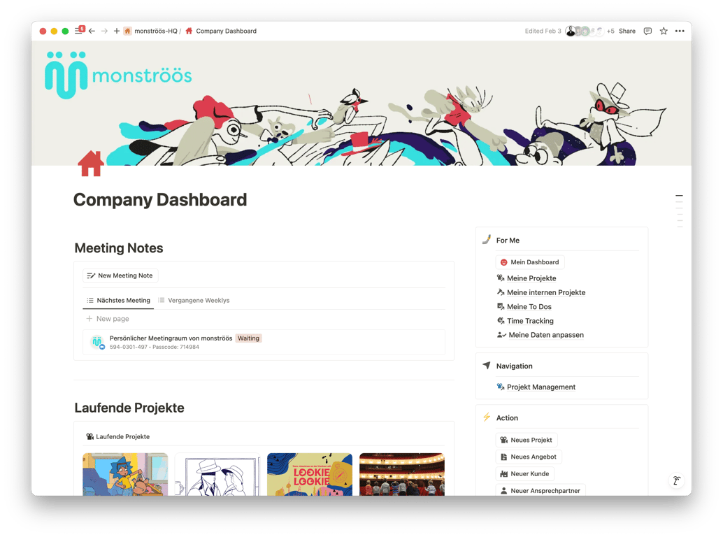 monströös Company Dashboard