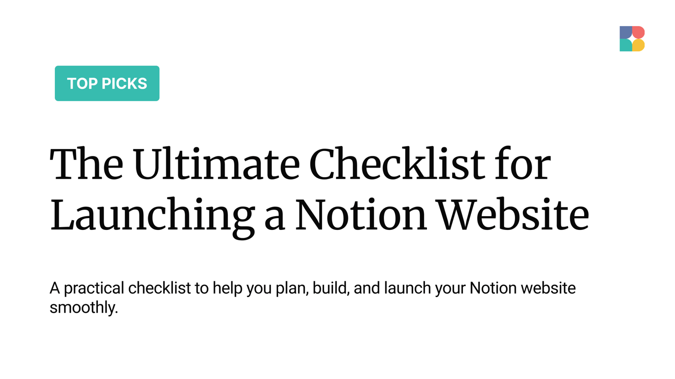The Ultimate Checklist for Launching a Notion Website in 2025