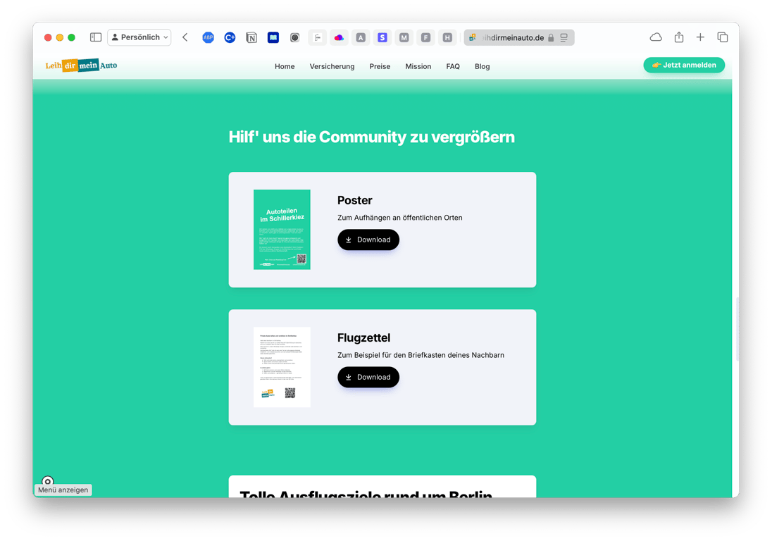 Local websites feature individualized posters and flyers to print