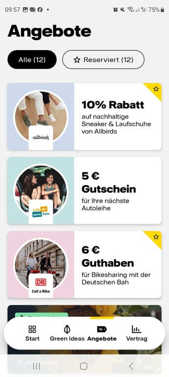 Placement of Leih dir mein Auto in the Vattenfall Benefit Program