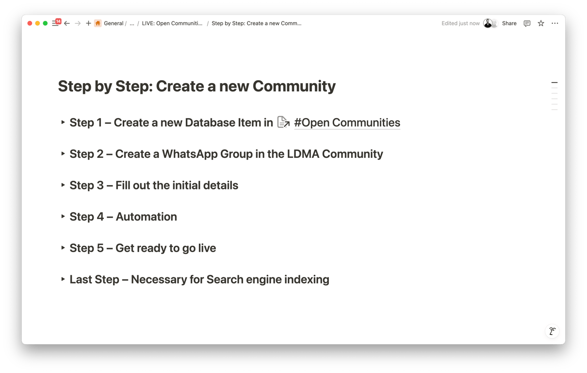 Step-by-step guide on how to create a local carsharing community website in Notion
