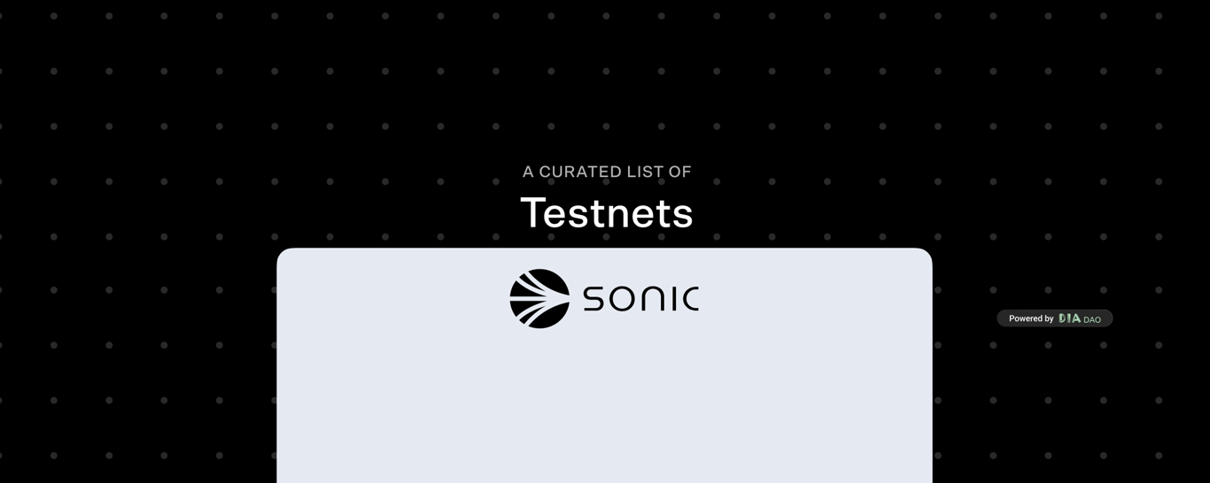 Sonic Testnets