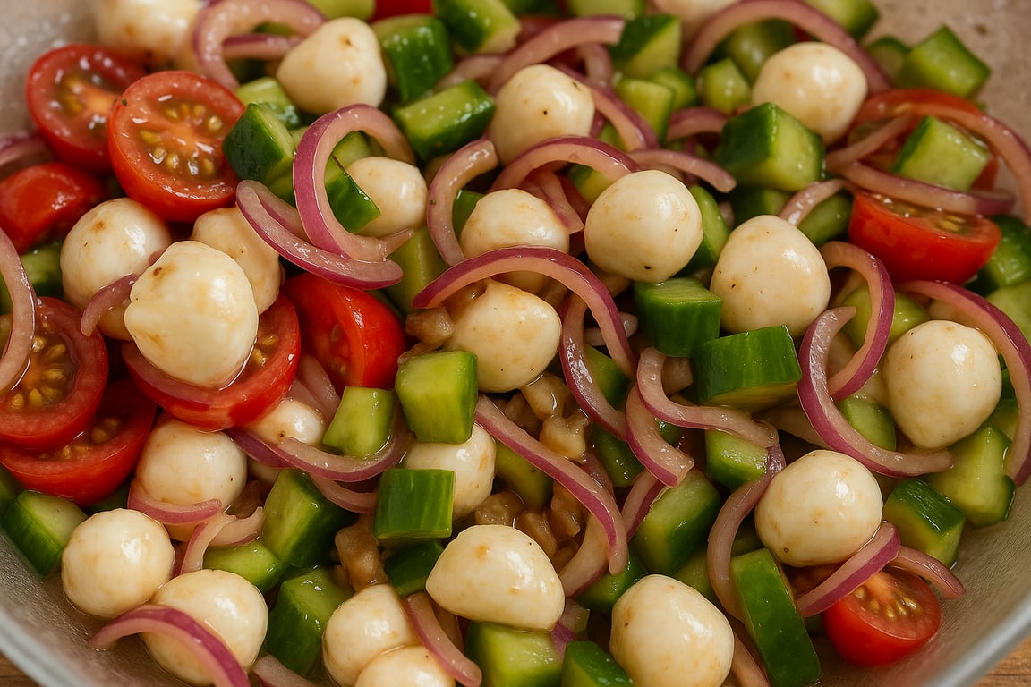 Snackable Caprese Remix – Easy No-Cook Mozzarella Salad Recipe