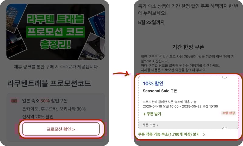 라쿠텐트래블 쿠폰 받기