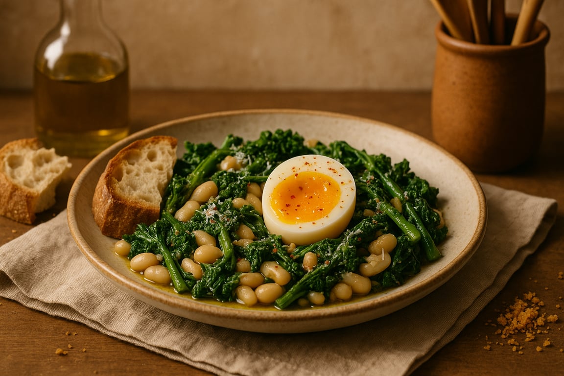 Garlicky Alubia Blanca & Broccoli Rabe Sauté (with Roasted Garlic Magic)