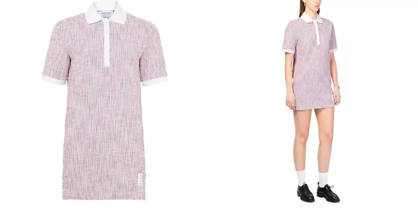 톰브라운 쇼트 슬리브 폴로 드레스