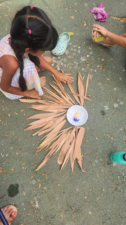 Why learn about symmetry in a class room when you can explore it with your senses in the park